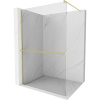 Mexen Kioto+ sprchový panel so sklenenou poličkou Walk-in 70 x 200 cm, transparentný, zlatý brúsený - 800-070-121-55-00