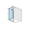 JIKA PURE L sklenená stena 120 x 90 cm 119,4 x 88,4 x 200 cm 2.6942.2.002.668.1