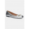 Kožené balerínky Love Moschino strieborná farba, JA11011G1MIF090B EUR 37