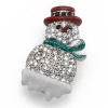 Ozdobná brošňa s krištáľmi Swarovski Oliver Weber Snowman 58031