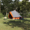vidaXL Rodinný Tipi stan Sivý a oranžový, 8-osobový vodotesný 42000980