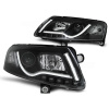 Predné svetlá Audi A6 C6 04-08 Tubelights Black DRL