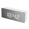 Digitálne hodiny so zrkadlovým displejom LED, budíkom, funkciou odloženia budenia, svetelným indikátorom teploty, biele