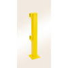 Stĺpik pre ochranné zábradlie - začiatok/koniec, žltý, upevnenie skrutkami,1000x 100x100 mm