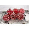 Vianočné gule 20/8532-2/6/6ks - červené sypané s vločkou