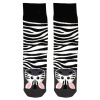 Veselé vysoké ponožky zebra 1979 44-46 šedá