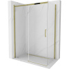 Mexen Omega sprchová kabína, posuvné dvere 140 x 80 cm, transparentnéné, zlatá - 825-140-080-50-00