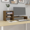 Stojan na monitor medově hnědý 81x20x30 cm masivní borové dřevo Hnědá 813997