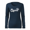 DRAGOWA Slim dámske tričko s dlhým rukávom queen, tmavo modrá 160g/m2 - XS