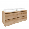 Swiss aqua technologies Koupelnová skříňka s umyvadlem a krycí deskou SAT B-Way 119x50x45 cm dub medový mat BWAY2120OAKDESKU