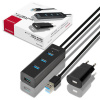 AXAGON HUE-S2BP, 4x USB3.0 CHARGING húb 1.2m kábel, vr. AC adaptéra HUE-S2BP