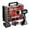 Metabo SB 18 L Set, 614053710 aku rázový uťahovač, 60 Nm, 18 V, 2 Ah, Li-Ion akumulátor, bez kefiek, + púzdro, vr. 2x aku, vr. nabíjačky, vr. príslušenstva; 614053710