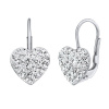 Silvego Strieborné náušnice srdce so Swarovski® Crystals SILVEGOB36011