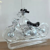 Motocyklová dekoratívna priehľadná pohár na víno s motívom motocykla - darček