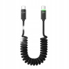 ŠPIRÁLOVÝ ODOLNÝ PRUŽNÝ KÁBEL USB-C TYPU C 100 W – RÝCHLY