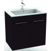 Jika Cube - Skrinka s umývadlom, 640 mmx422 mmx607 mm – skrinka, korpus tmavý dub, dvere tmavý dub, držadlá čierne H4536011763021