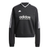 adidas Tiro Cut 3-Stripes Fleece Sweatshirt Womens Black L (16-18)