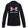 Under Armour Girls' UA Rival Fleece Big Logo Hoodie black/pink edge