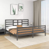 vidaXL Posteľný rám sivý masív 200x200 cm