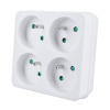 Solight rozbočka 4x zásuvka, biela, P108