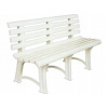 Záhradná lavica, lavička - Plastová záhradná lavica 150 cm Athena silná biela (Plastová záhradná lavica 150 cm Athena silná biela)