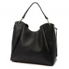 Luka 26-080 DOLLARO čierna dámska kožená kabelka cez rameno 39 x 37 x 13 cm