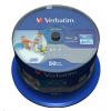 VERBATIM BD-R SL Datalife (50-pack)Blu-Ray/Spindle/6x/25GB WHITE BLUE SURFACE 43838