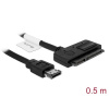 Delock pevný disk prepojovací kábel [1x power eSATA - 1x kombinovaná SATA zásuvka 15+7-pólová] 0.5 m čierna; 84396