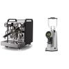 Rocket Espresso Mozzafiato FAST V, black + Eureka Helios 65, grey