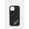 Karl Lagerfeld puzdro na telefón z imitácie kože iPhone 15 / 14 / 13 KLHCP15SPQDSMGK čierna ONE SIZE