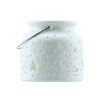 DECOLED Vianočná stolová lampa 14 × 14 × 11,5 cm, biela, keramika, IP44, vonkajšia