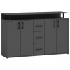 Carryhome ŠIROKÁ KOMODA, antracitová, 139/90/34 cm - Predsieňové programy - 000887020803