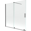 Mexen Velar, 2-krídlová posuvná vaňová zástena 160 x 150 cm, 8mm číre sklo, grafitový matný profil, 896-160-000-01-66