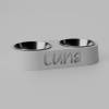 Personalizovaná dvojmiska pre mačku s menom – LUNA | MiniMarvels Farba: Biela, Priemer misky: 11cm