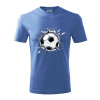 Futbalová lopta v triku - Tričko detské bavlnené - 104-110cm / 3-4 roky ( Svetlomodrá )