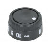 Gombík čierny 39 mm 6x4,6 mm 1-10