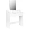 ModernHome PWJJDT0070 Veľký toaletný stolík so zrkadlom a zásuvkami, biely