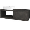 Dreja Umývadlová skriňa STORM SZZO 120 (umývadlo Joy 3) - D16 Tmavý betón / D16 Tmavý betón / Levé