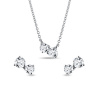 Set briliantových náušníc a náhrdelníka z bieleho zlata KLENOTA S0787202