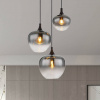 Globo Závesná lampa Maxy, Ø 48 cm, dymovo sivá, sklo, 3 svetlá. - 15548-3H