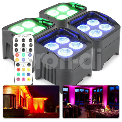 BeamZ BBP94 Set 4x Uplight PAR s dálkovým ovládáním