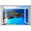 Self -adhézne 3D slepka na okno Beach Navagio 90x60 (Self -adhézne 3D slepka na okno Beach Navagio 90x60)