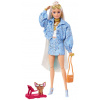 Bábika Barbie Extra - Vzorovaná Modrá Sukňa s bundou (194735072569)