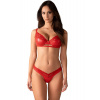 Komplet Obsessive Aliosa Bra&Thong červená S/M