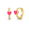 Zlacené dětské náušnice srdíčkové Jayla - Růžová