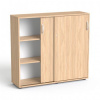 Skriňa, 3-dielna, s posuvnými dverami, s policami, MAYAH 