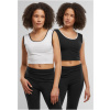 Ladies Contrast Cropped Top - black/white+white/black XL
