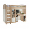 Carryhome VYVÝŠENÁ POSTEĽ, 90/200 cm biela, farba duba - Detské izby - 000241001802
