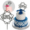 TOPPER NA TORT DEKORÁCIA NÁPIS HAPPY BIRTHDAY