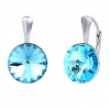 Stříbrné náušnice se Swarovski® Crystals aquamarine 12mm VSW010E